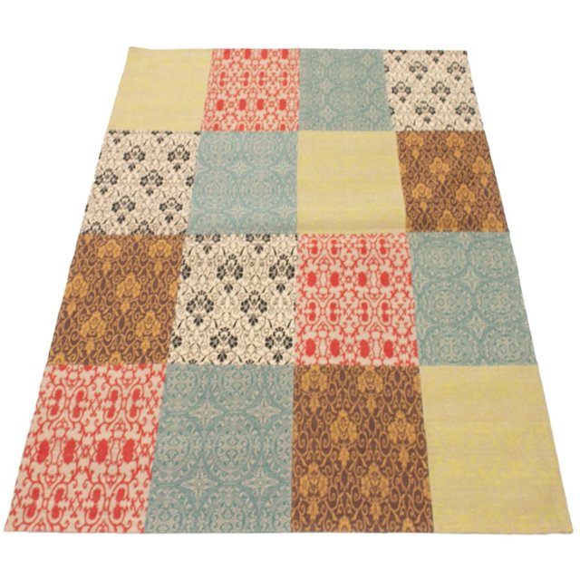 ECARPETGALLERY 5'8" x 7'6" Transitional Collage Handmade Area Rug for Living Room, Dining Room and Bedroom in Grn