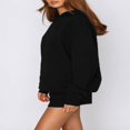 thumbnail image 3 of Casual Solid Color Hooded Sweatshirt and Loose Shorts Set for Women, 3 of 7