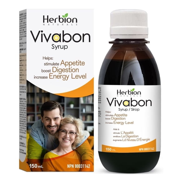 Herbion Naturals Vivabon Tonique Digestif et Nutritif Aide à Stimuler l'Appétit, Stimuler la Digestion, Soulager la Débilité, Augmenter le Niveau d'Énergie, Améliore la Mémoire, pour Adultes, Saveur Litchi, Sirop 150 ml