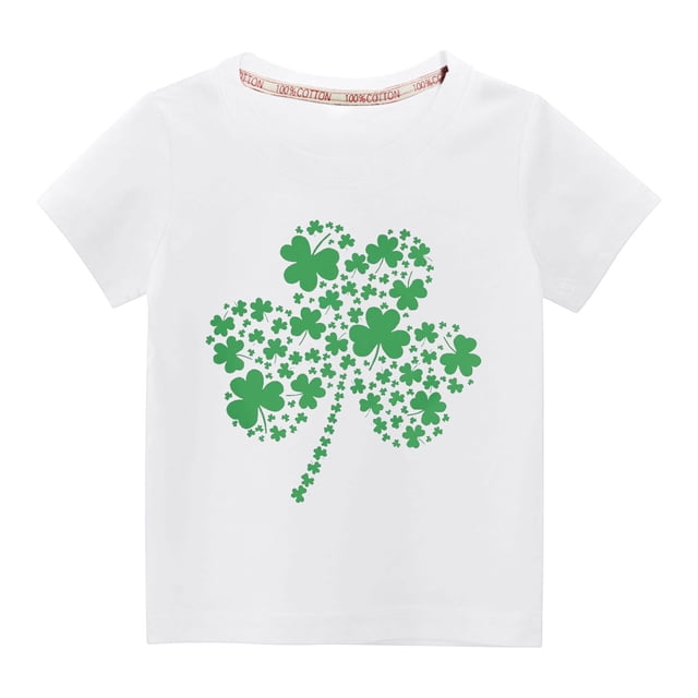 TopLLC Tenue de la Saint-Valentin pour Tout-Petits Enfants Garçons Filles Mode Mignon Col Rond Imprimé Manches Courtes Haut Cadeaux de la Saint-Valentin pour Enfants