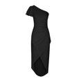 thumbnail image 4 of Birdeem Womens Solid Color Dress Fashion Single-Shoulder Flap Split Dress Dress, 4 of 7