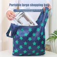 thumbnail image 3 of 6Pcs Grocery Bags with Handles Reble Foldable Washable Heavy-Duty Polyester Cloth Shopping Tote Bag Travel Use 6pcs, 3 of 13