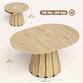 thumbnail image 3 of HOMCOM 43"-59" Extendable Dining Table Round to Oval Kitchen Table Natural, 3 of 10