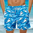 thumbnail image 1 of Hawaiian Print Swim Trunks for Men, Quick-Dry Polyester Fabric with UPF 50+ Protection, Elastic Waistband with Drawstring, Mesh Lining, 2 Slanted Pockets, for Beach, Pool, or Casual Wear, 1 of 5