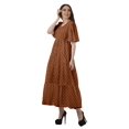 thumbnail image 2 of Moomaya Tunique à Manches Courtes Robes de Cocktail pour Femmes Robe en Coton Slub Imprimée, 2 of 4