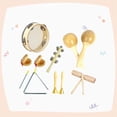 thumbnail image 4 of Percussion Instruments Toy Musical Instrument Set with Storage Bag Natural Wood 7-piece 0.684Kg, 4 of 7
