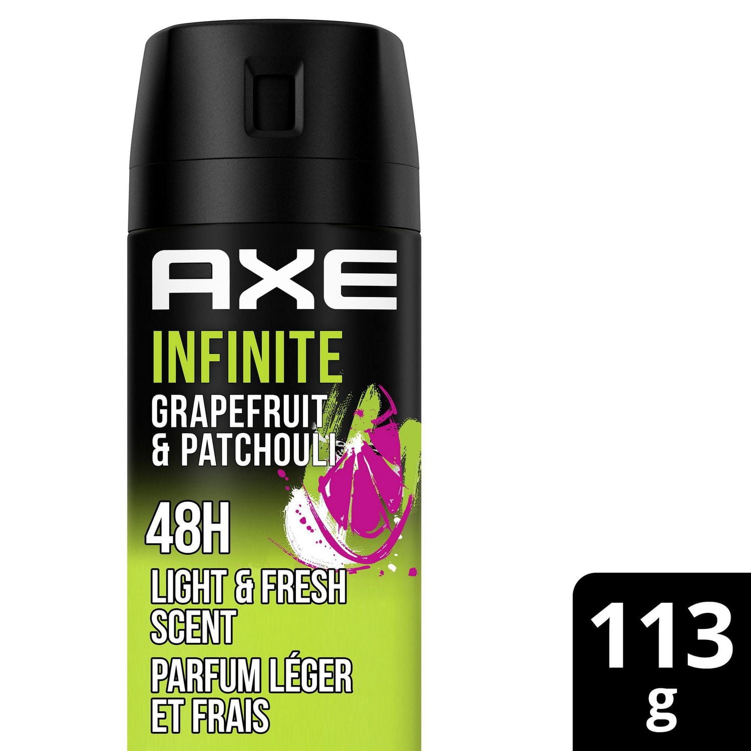 AXE Aluminum-Free Deodorant Body Spray Infinite Grapefruit & Patchouli, 113 g