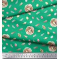 thumbnail image 2 of Soimoi Green Rayon Fabric Nest & Feather Printed Fabric 1 Yard 42 Inch Wide, 2 of 5