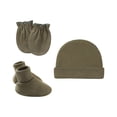 thumbnail image 1 of Clearance! Baberdicy Newborn Hat Gloves Foot Set Three Piece Multi Color Set Army Green, 1 of 4