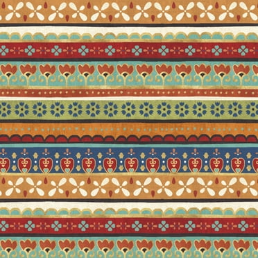 Floral Ribbons Cotton Fabric by The Yard, Precut 1 Yard Pieces