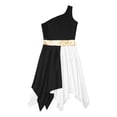 thumbnail image 3 of Yartina Robe de Danse Asymétrique pour Filles, Tunique de Prière Lituricale, Noir 6, 3 of 5
