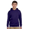 thumbnail image 2 of Jerzees Youth NuBlend Pull Over Hooded Sweatshirt, M, Deep Purple, 2 of 4