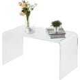 thumbnail image 1 of BeesClover u-Shaped Clear Acrylic Coffee Table - Modern Transparent Side Table for Living Room & Courtyard, 1 of 7