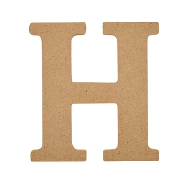 Plaid Unfinished Wood 5" Letter, H