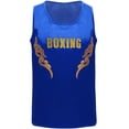 thumbnail image 1 of Yanarno Débardeurs de Boxe à Sequins pour Garçons Sans Manches Imprimé Lettres pour Course Bleu 10, 1 of 6
