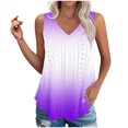 thumbnail image 1 of Plebaso Womens Tank Tops V Neck Gradient Lightweight Eyelet Shirts Flowy Loose Summer Sleeveless Blouses, 1 of 7