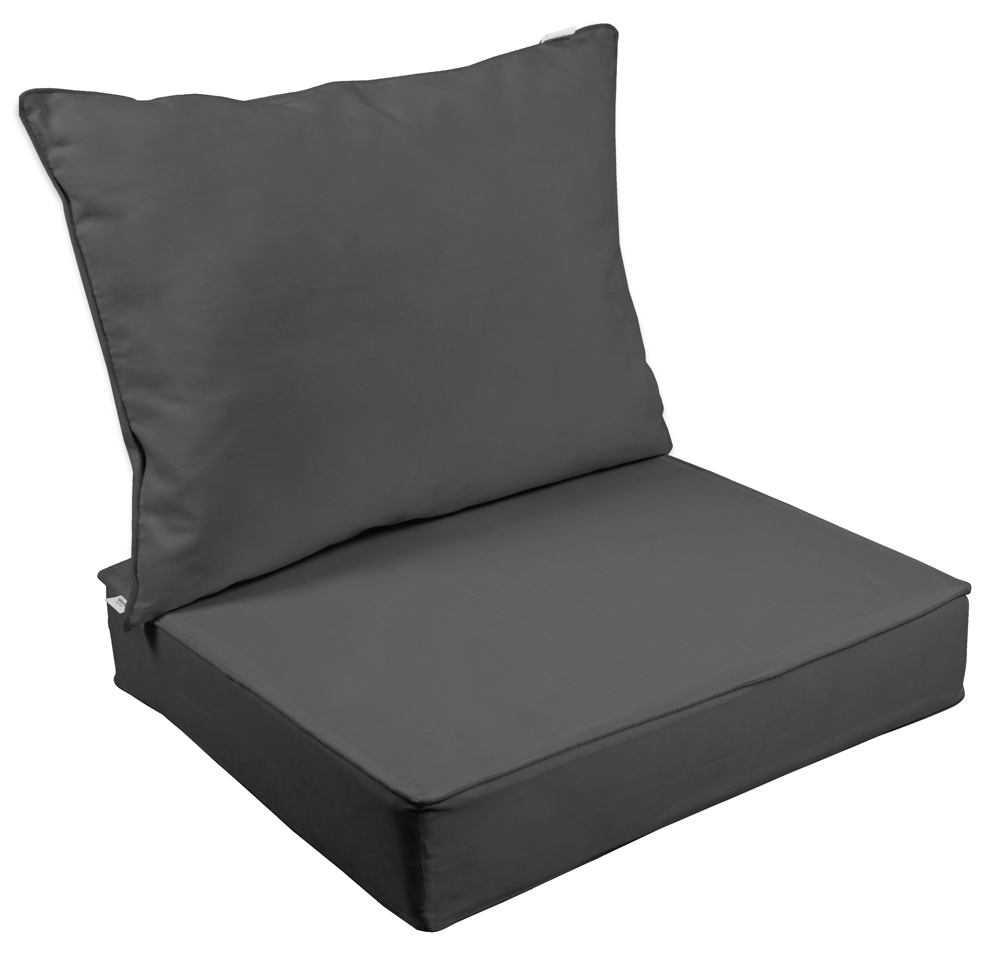 Vargottam Outdoor Deep Seat Patio Cushions Set 2pcs Seat Set All Weather Replacement Cushion Patio Seat And Back Cushion Set 25"x25"x5" Inches-Dark Gray