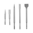 thumbnail image 1 of JinsintoSDS Plus Chisels, 5 Piece Chisel Set with 2 Pointed Chisel and 3 Flat Chisel, Tile Chisel Wide Chisel Drilling Tool for Concrete Tile Building Block, 1 of 5