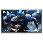 SYLVOX 43" Outdoor TV, IP56 Waterproof TV, 1000nits 4K UHD Google TV for Partial Sun, Dobly Atmos Google Assistant(Deck Pro 3.0 )