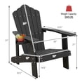 thumbnail image 2 of Gymax Chaise Adirondack d'Extérieur Résistante aux Intempéries à Lattes pour Patio avec Porte-Gobelet, Noire, 2 of 8
