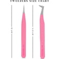 thumbnail image 3 of Fiber Tip Glitter 2 pcs Tweezers- Straight and L Shape Pink Volume Tweezers., 3 of 6