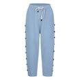 thumbnail image 3 of Plebaso Womens Capris Pants 2025 Summer Drawstring Casual Pants Lightweight Cropped Pants with Pockets, 3 of 5
