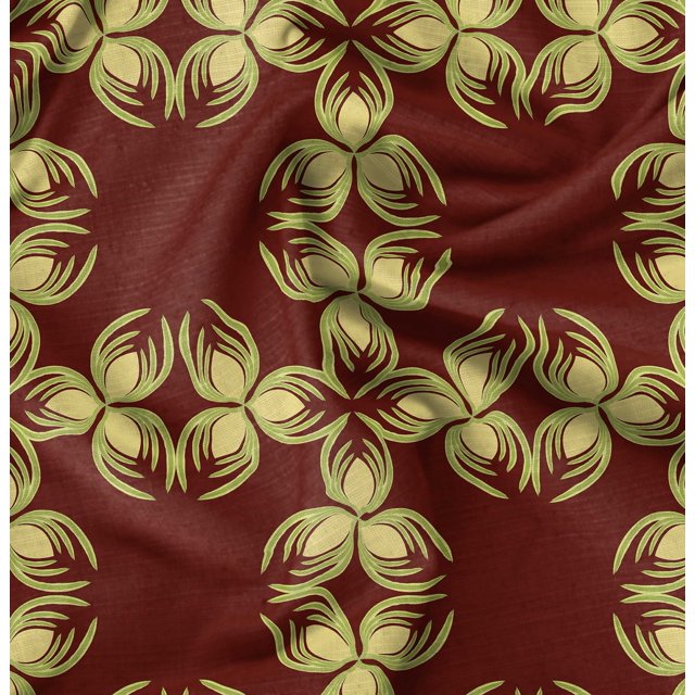 Soimoi Tissu Popeline de Coton Rouge Imprimé Floral au Mètre 42 Pouces de Large