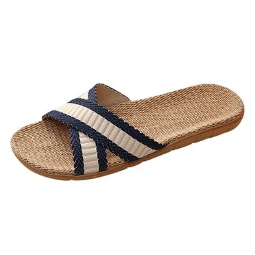 B91xZ Men's Cushion Comfort Slide Sandals Open Toe Shower Sandals,Navy 44