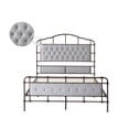 thumbnail image 3 of TOYTEXX Queen Size Metal Bed Frame with Tufted Grey Boucle Headboard, Wooden Slats, No Box Spring Needed, 3 of 6