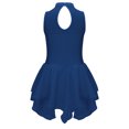 thumbnail image 4 of Girls Shiny Rhinestones Sleeveless Figure Ice Skating Dress Ballet Lyrical Modern Dance Performance Navy Blue 16, 4 of 7