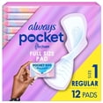 thumbnail image 1 of Always Pocket FlexFoam Pads for Women, Size 1, Regular Pad with Wings, Unscented, 12 Count, 1 of 20