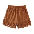 thumbnail image 4 of RIJOPUTY Shorts de Soccer pour Filles 10-12 Shorts de Danse Jeans Évasés pour Ados Shorts à Carreaux Rouges Shorts d'Entraînement Sans Coutures, Café 9-10 Ans, 4 of 4