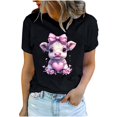 thumbnail image 2 of Meichang T-Shirts Graphiques pour Femmes, T-Shirts de la Saint-Valentin, Imprimé Amour Doux, Manches Courtes, Col Rond, Chandail Ample, Hauts de Vacances Décontractés, 2 of 5