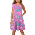 thumbnail image 1 of RXIRUCGD 2025 Vêtements d'Été pour Enfants Robe d'Été à Manches à Volants pour Filles 4-14T, 1 of 7