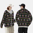 thumbnail image 4 of Vsdgher Mardi Gras Fleur de Lis Print Adult Hoodie Shirts Rash Guard for Men Women,Long Sleeve Sun Protection Fishing Shirts for Athletic Running Swim-X-Large, 4 of 7