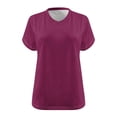 thumbnail image 4 of Jgppe Womens Plus Size Casual Tunic Tops V Neck Lightweight Basic Solid Color Loose Short Sleeve Tee Shirts, 4 of 4
