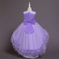 thumbnail image 4 of HBFAGFB Formal Dress Girls Fashion Kids Baby Spring Summer Ruffle Sleeveless Party Dress Purple Size 100, 4 of 4