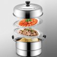 thumbnail image 4 of Stainless Steel Steamer Pot, Safe Gas Stove Steamer Pot 2 Tier  for Kitchen, 4 of 8