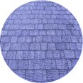 thumbnail image 1 of Ahgly Company Tapis d'Intérieur Lavable à la Machine, Carré, Transitionnel, Bleu Denim, Tapis de Zone, 3 Pieds Carré, 1 of 7