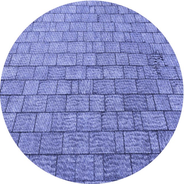Ahgly Company Tapis d'Intérieur Lavable à la Machine, Carré, Transitionnel, Bleu Denim, Tapis de Zone, 3 Pieds Carré