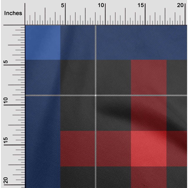 oneOone Cotton Poplin Fabric Tartan Check Printed Craft Fabric BTY 56 Inch Wide