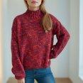 thumbnail image 2 of LOVZFMLL Chandails pour Femmes, Col Roulé Côtelé Chandail Mode Décontracté Ample Manches Longues Hauts Chauds Automne Hiver Vêtements, 2 of 5
