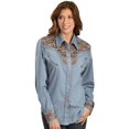 thumbnail image 4 of Scully PL-654-BLU-XL Chemise Western pour Femmes - Bleu, Extra Grand, 4 of 5