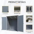 thumbnail image 3 of HMSHA Abri de Rangement Extérieur 5x3 Pi Armoire en Résine Imperméable avec Portes Verrouillables pour Vélos et Meubles de Patio, 3 of 8