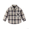 thumbnail image 1 of Tranfacy Chemises à Carreaux à Boutons pour Enfants à Manches Longues Col Rabattu Manteau d'Automne et Couche de Base, 1 of 3