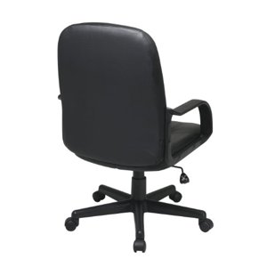 Office Star Mid Back Siège rembourré et dos Eco Leather Ajustable Managers Office Chaise noire