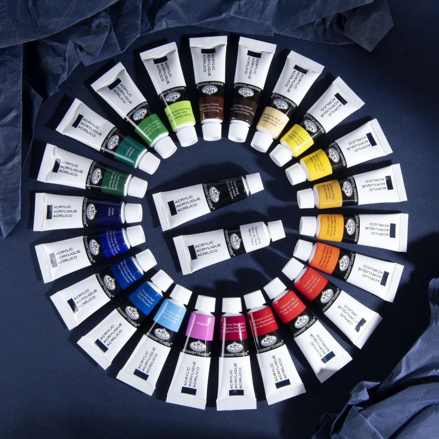 Royal & Langnickel - <br>Ensemble de peinture acrylique Essentials 12 ml, 24 couleurs