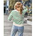 thumbnail image 4 of Chandail Rayé Printemps et Automne 2023 pour Femmes Doux Confortable Chaud Haut Décontracté pour Femmes, 4 of 5