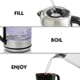thumbnail image 4 of Ovente Electric Hot Water Glass Kettle 1.7 Liter with ProntoFill Technology The Easy Fill Solution, Halo LED Light, BPA-Free, 1500 Watts Perfect for Tea, Coffee, Hot Beverage Silver (KG612S), 4 of 10