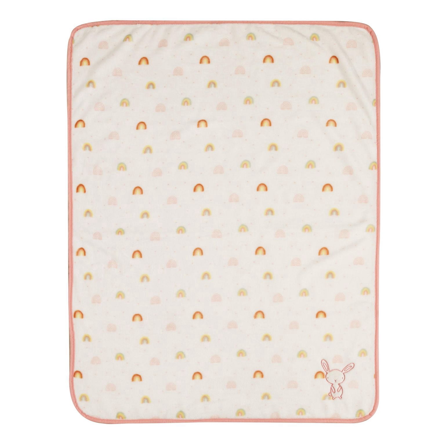 George Baby Applique Plush Blanket, Rainbow Bunny